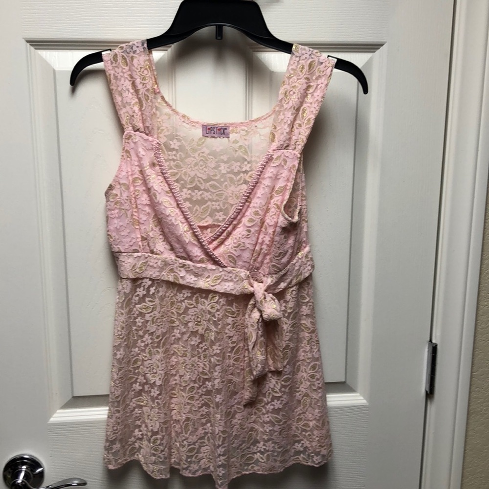 Pink see-through top